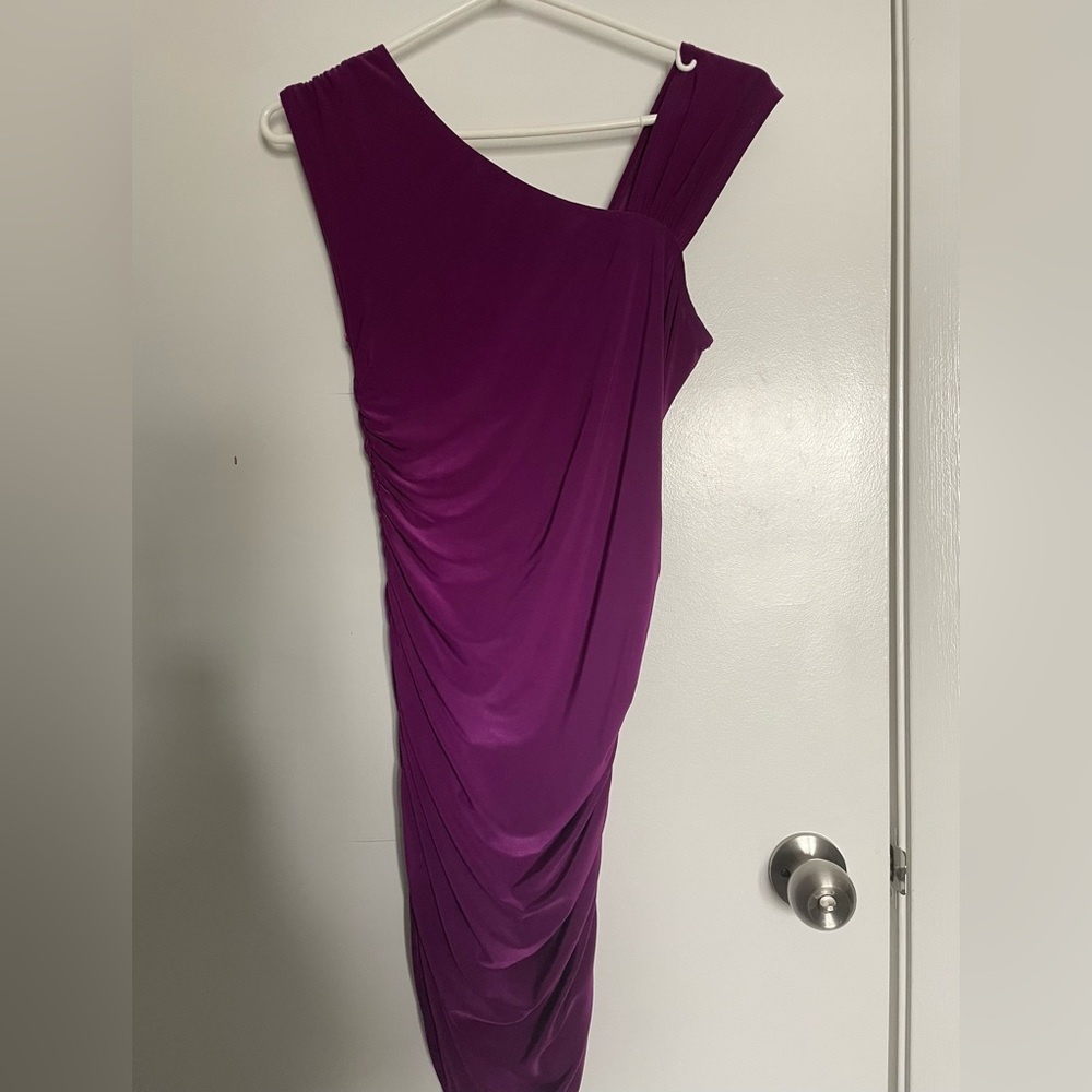 Deep Purple Asymmetrical Dress - Size Small